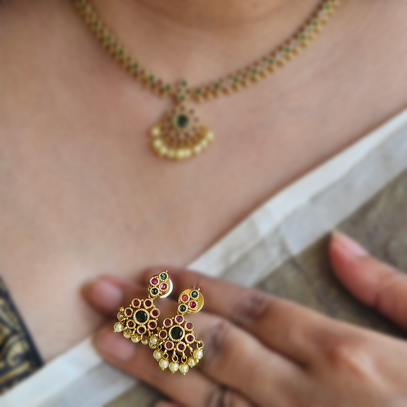 Traditional attigai with earrings