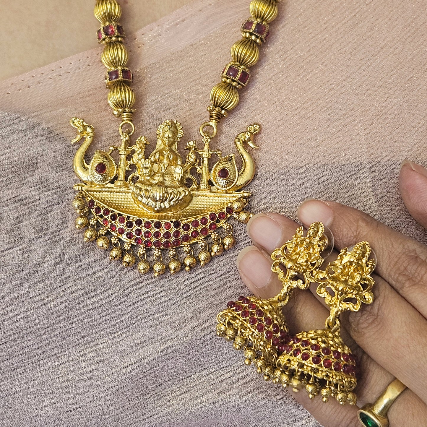 Long haram Lakshmi Red stone