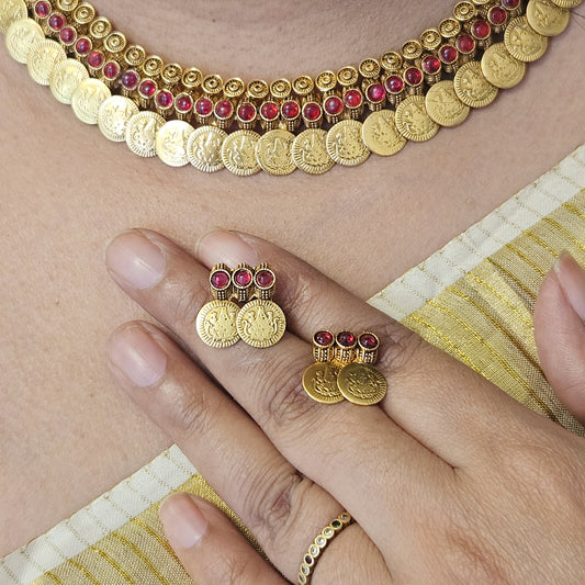 1 Necklace set Coin Lakshmi- Onam