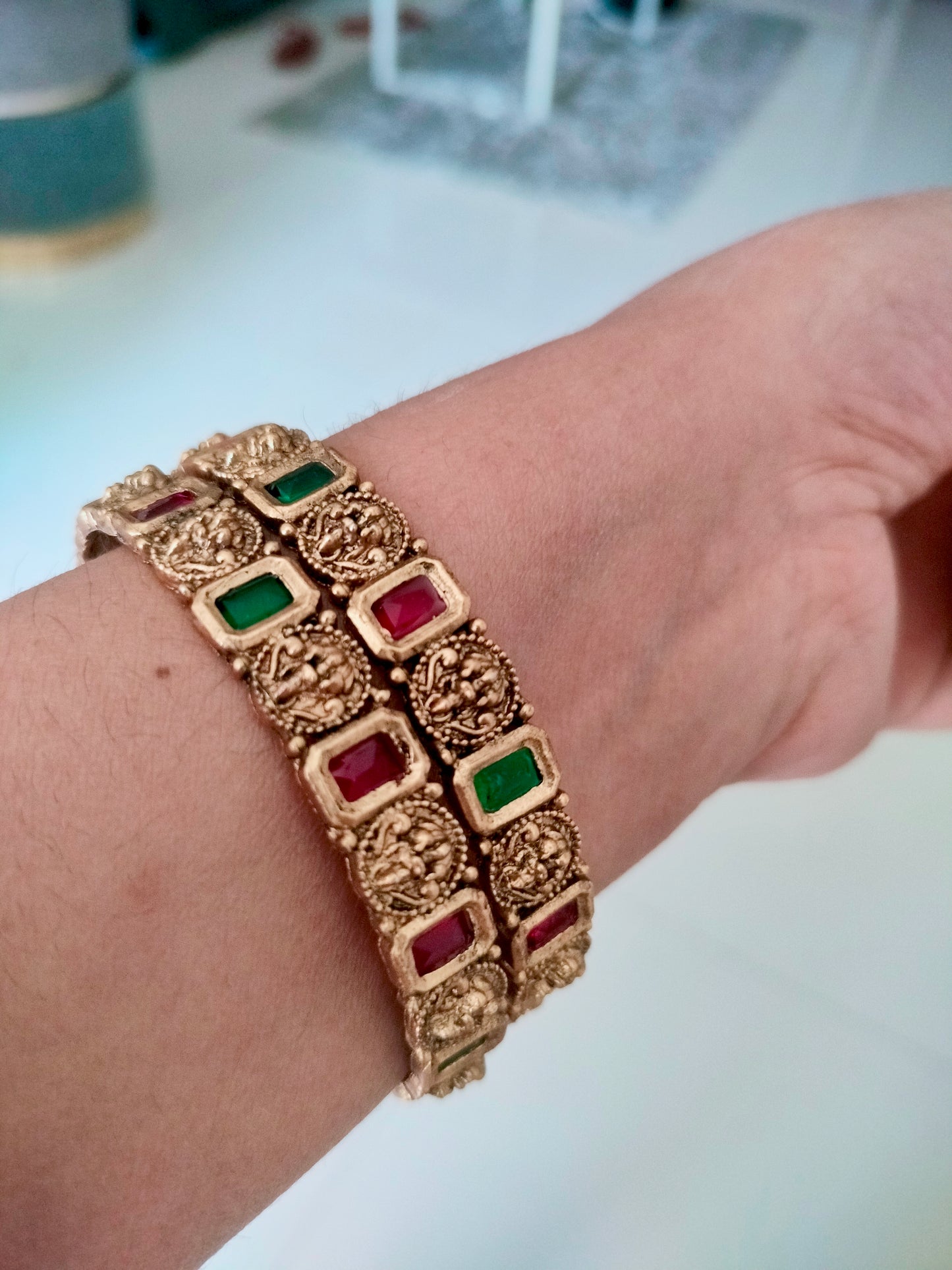 Bangles set of 2 Size 2.4 - Antique Lakshmi