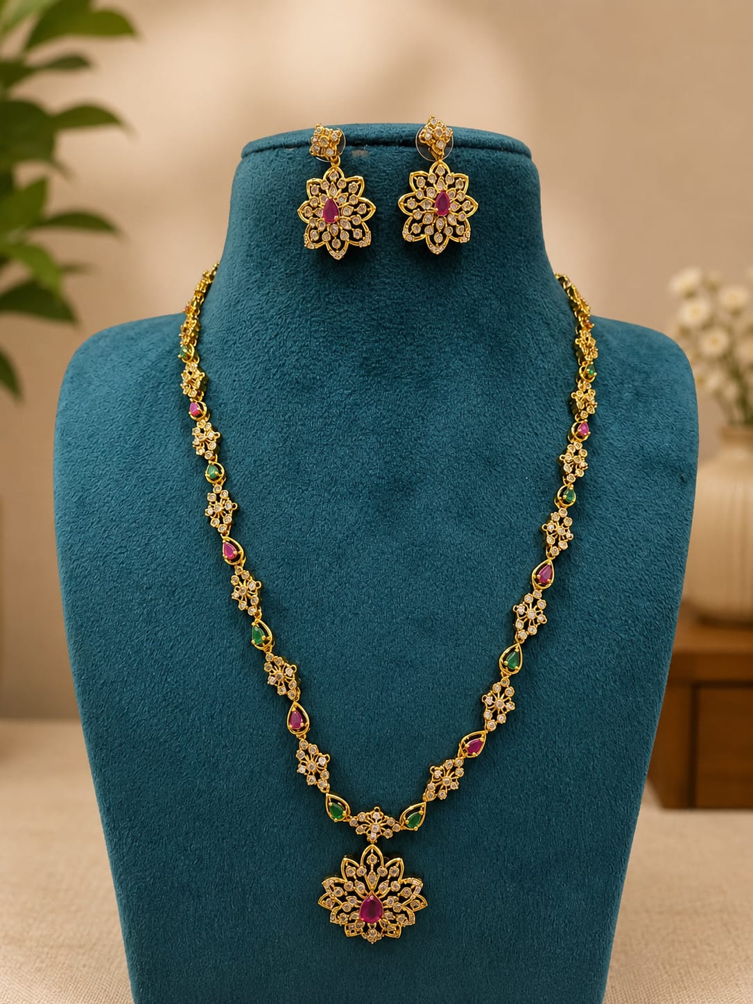 AD necklace set Long Multi colour - Non idol