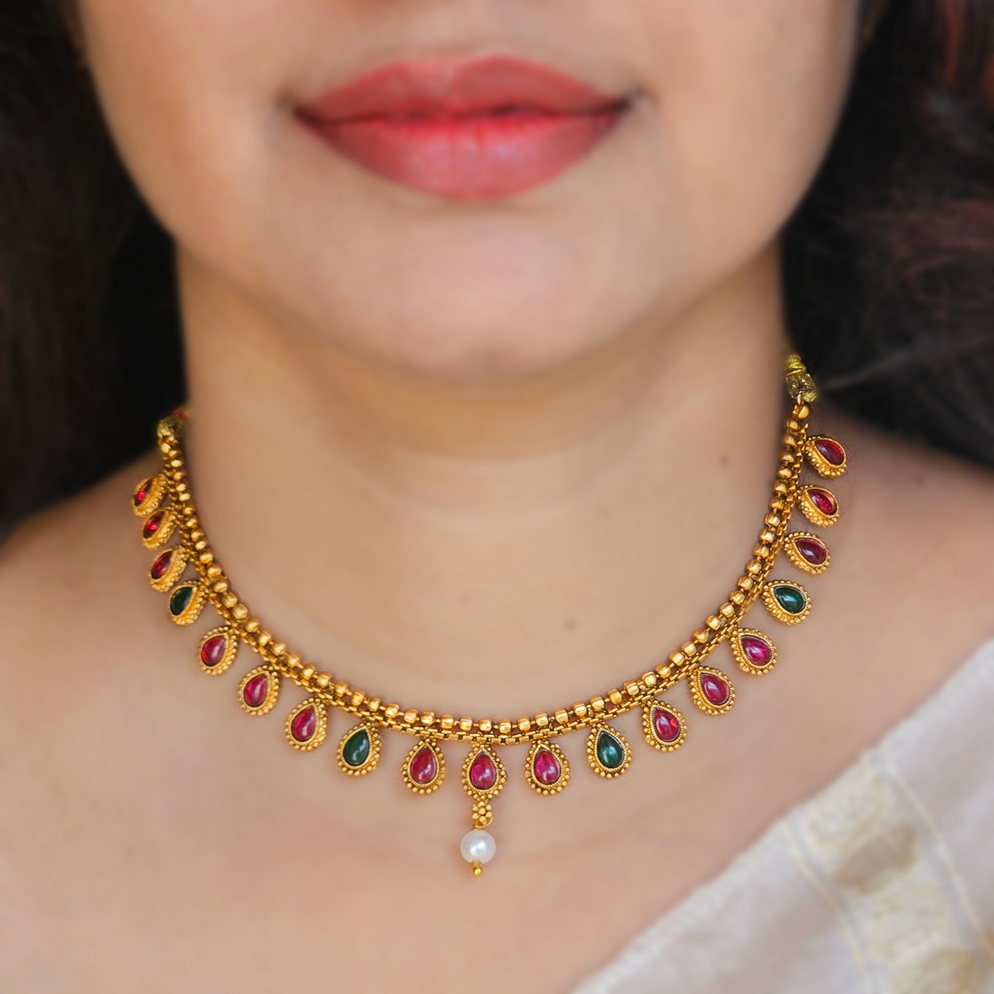 Necklace multi colour stone withe earrings