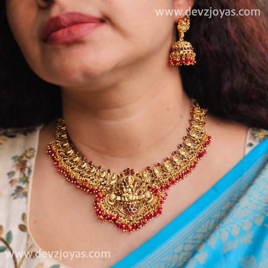 Traditional Lakshmi necklace ruby