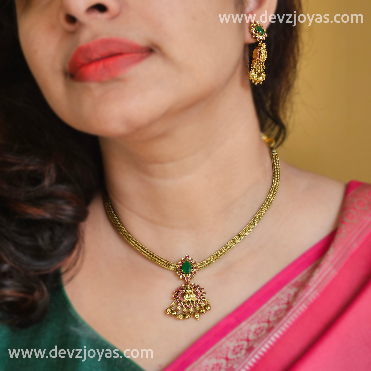 Attigei ruby and green stone