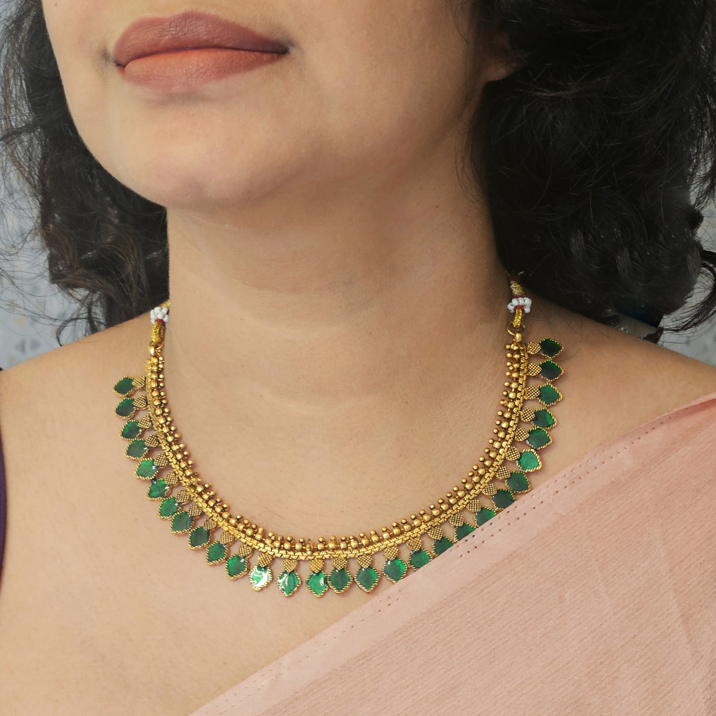 Necklace set palakka green