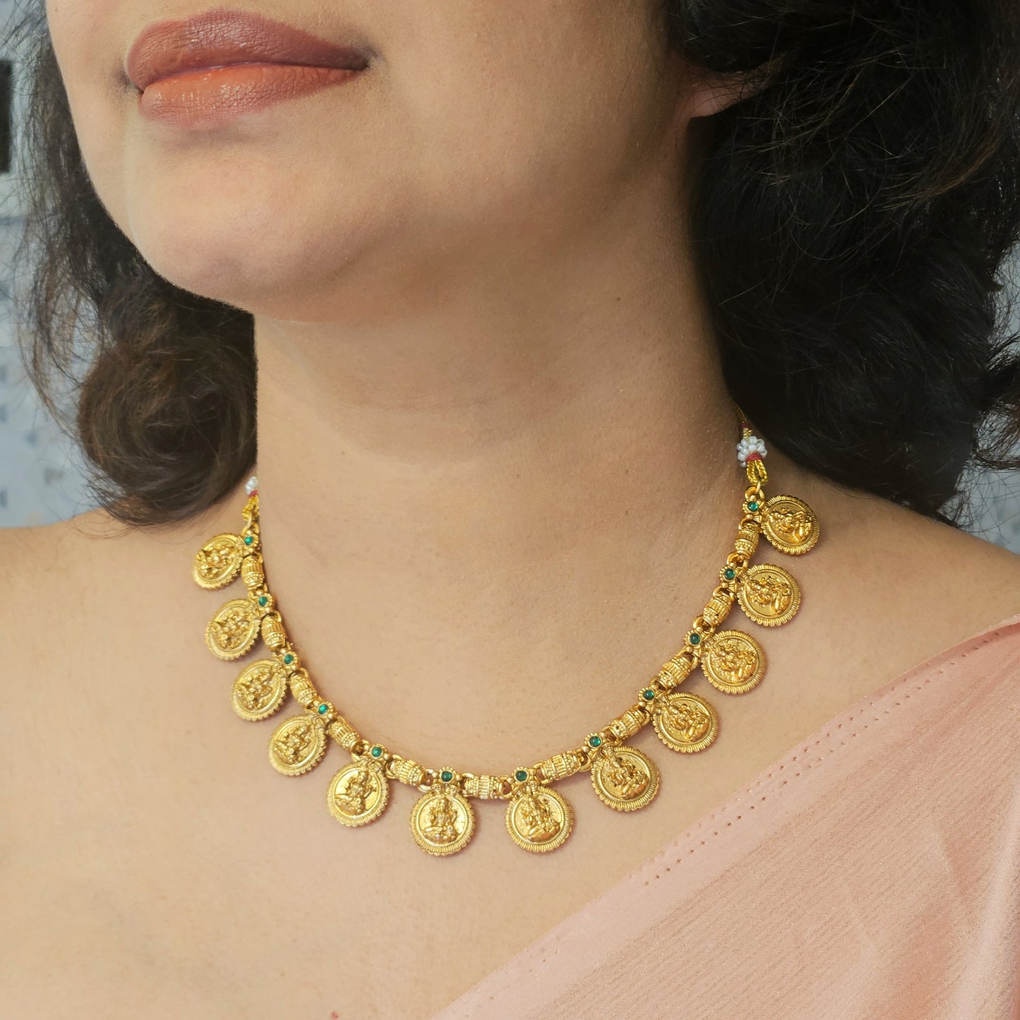 Necklace set coin Lakshmi