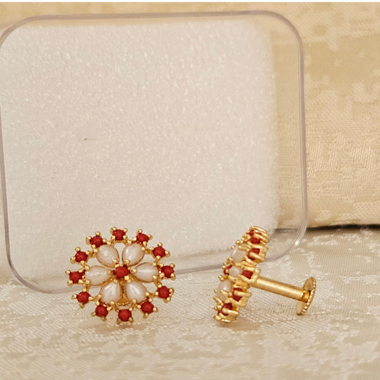 Earrings Red and White