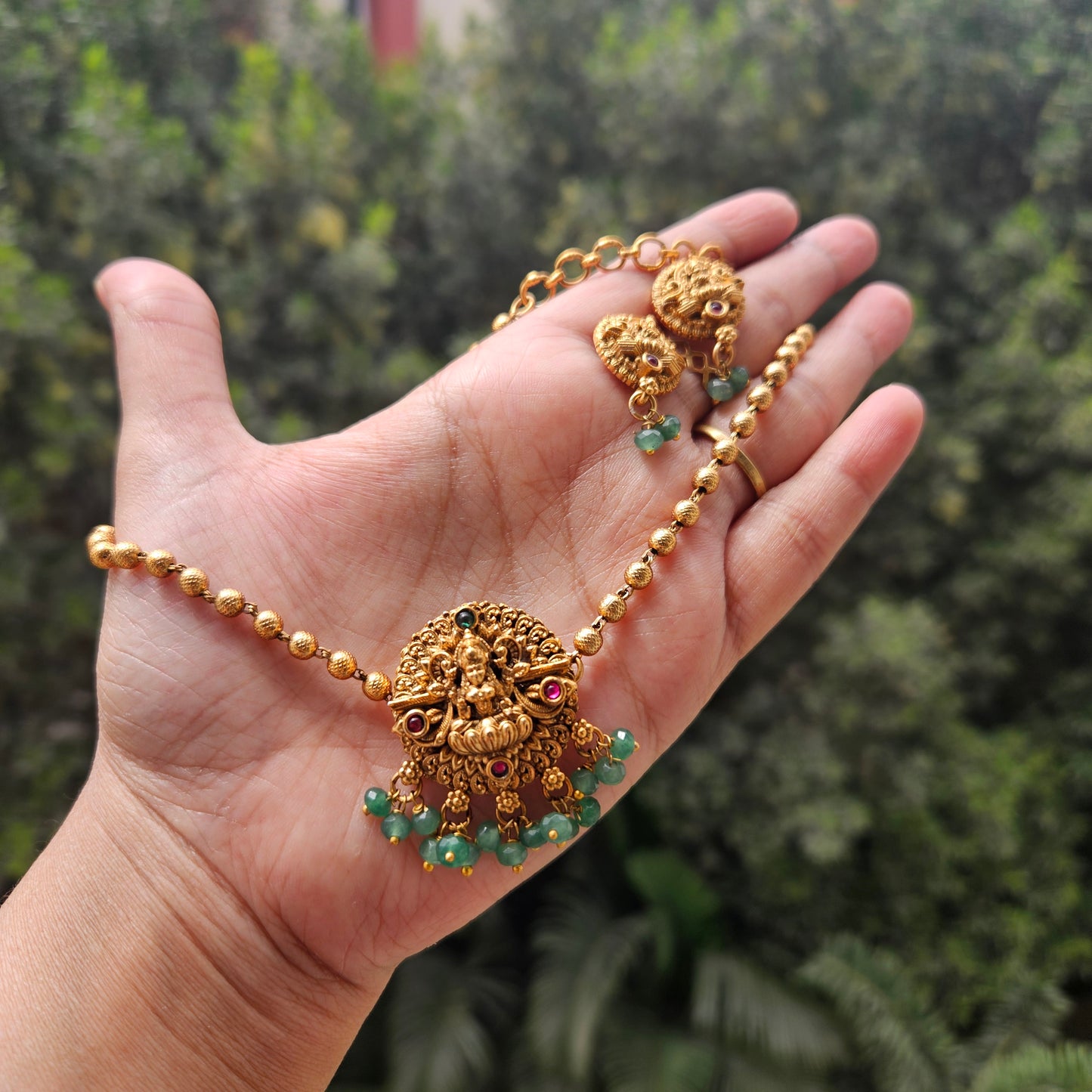 Chocker - Antique Lakshmi with earrings