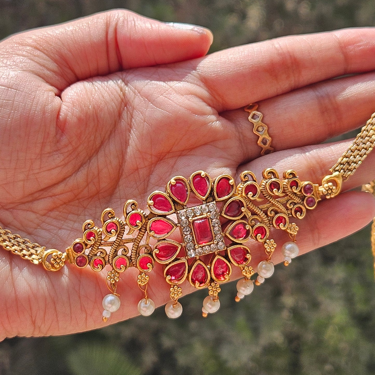 Choker set Non idol Pink stone