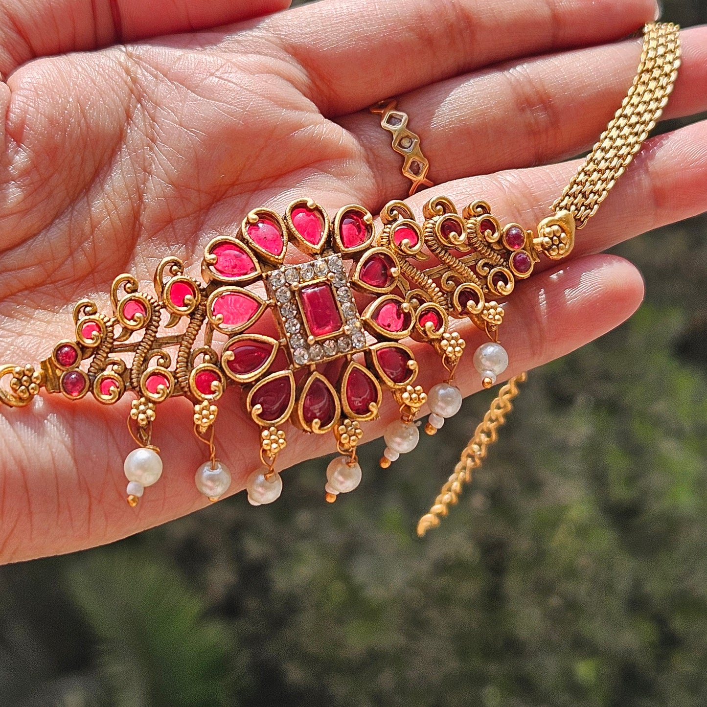 Choker set Non idol Pink stone