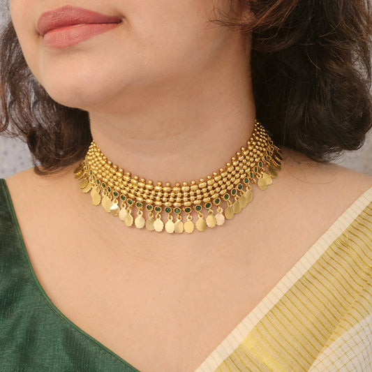 1 Elakkathali Choker - Green - Onam Collection