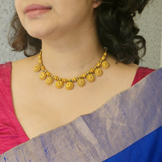 1 Necklace set with jhumkas - Sea green