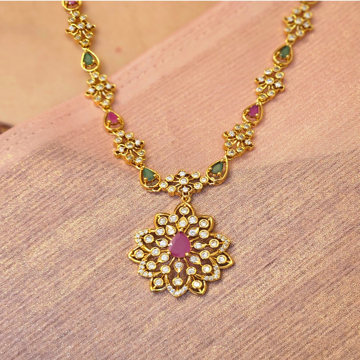 AD necklace set Long Multi colour - Non idol