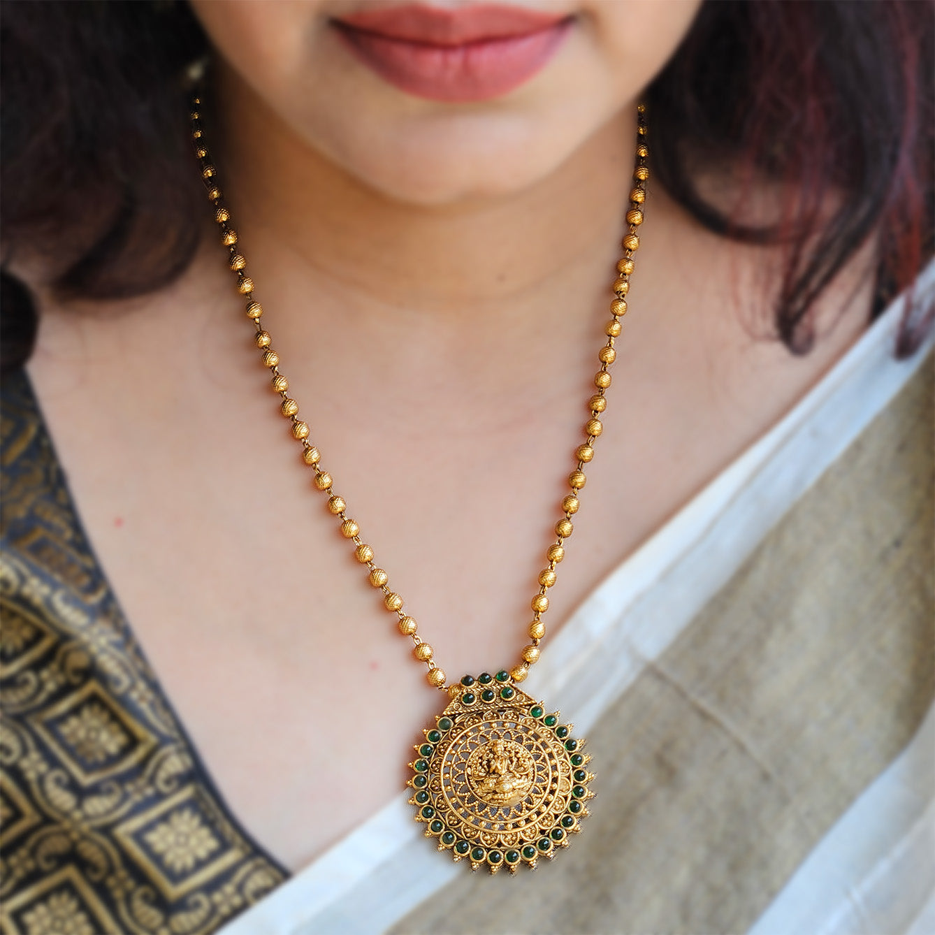 Haram - Lakshmi pendant with earrings