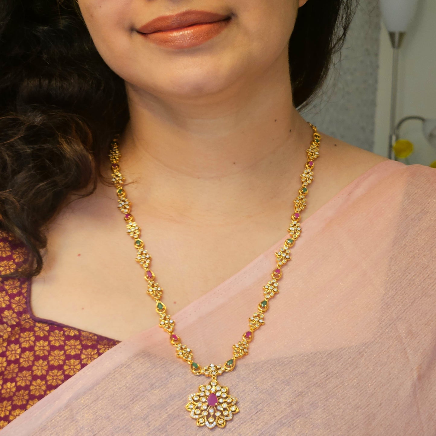 AD necklace set Long Multi colour - Non idol