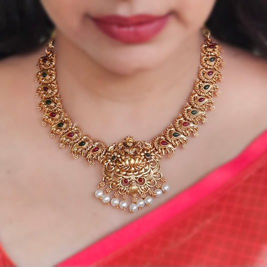 Necklace - Traditional - Lakshmi antique with jhumkas