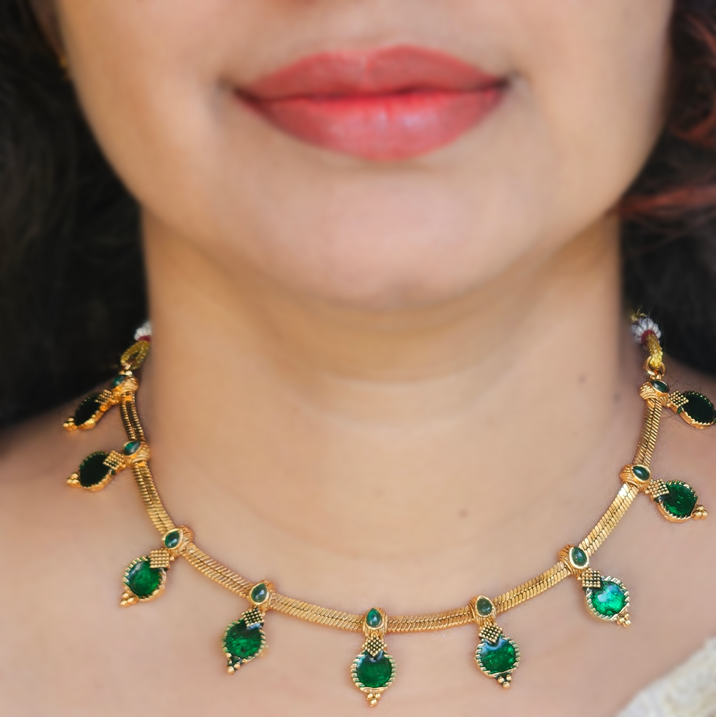 Necklace palakka green