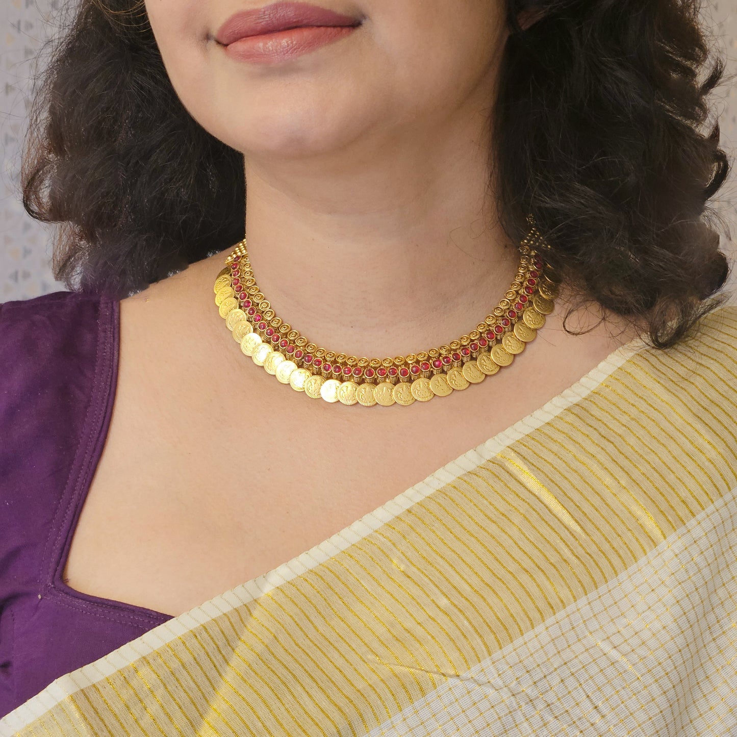 1 Necklace set Coin Lakshmi- Onam