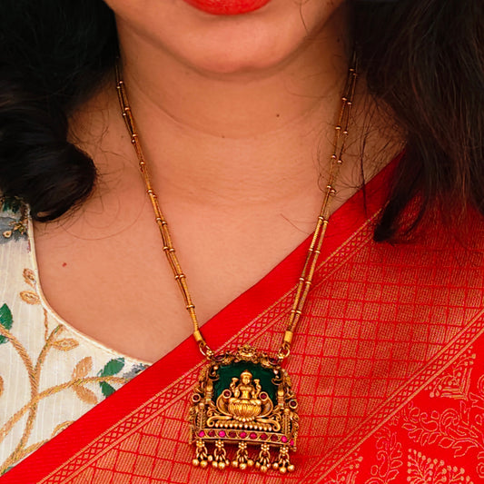 Short haram double layer Lakshmi green