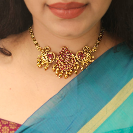 Choker - Ruby stone with earrings