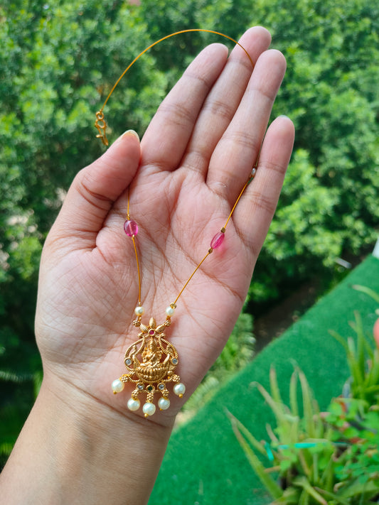 Invisible chain with Lakshmi  pendant