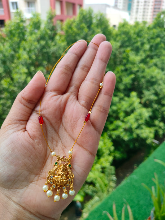 Invisible chain with Lakshmi  pendant