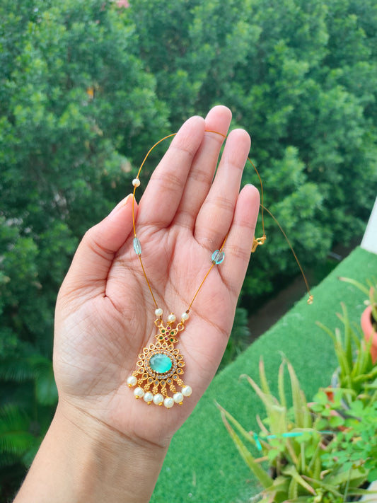 Invisible chain with AD stone pendant