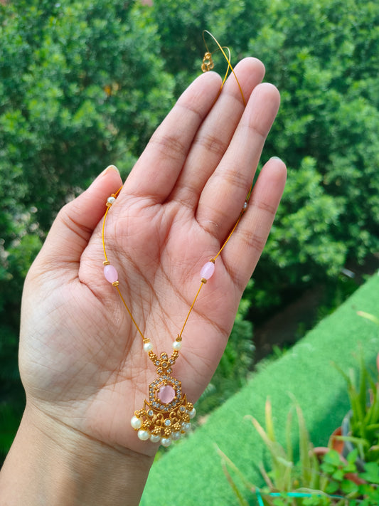 Invisible chain with AD stone pendant