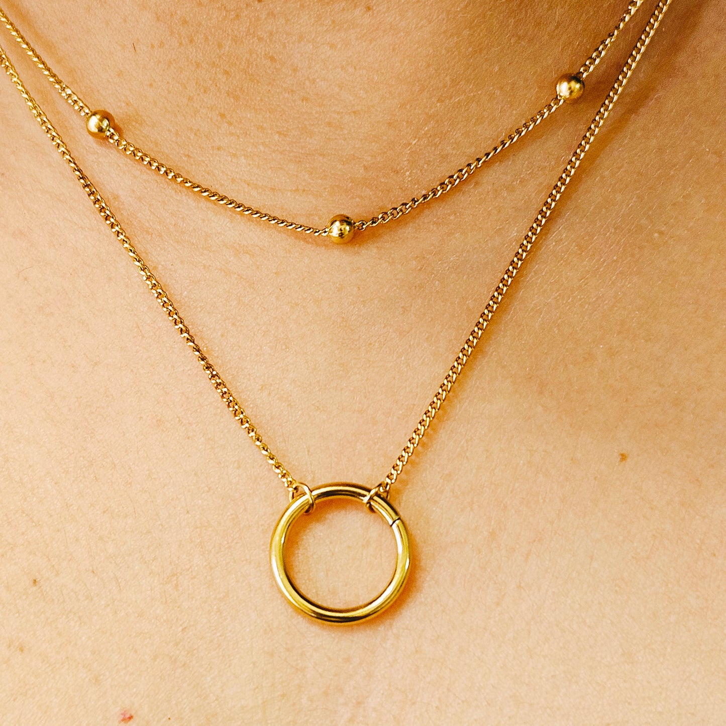 Stainless steel anti-tarnish hoop double layered