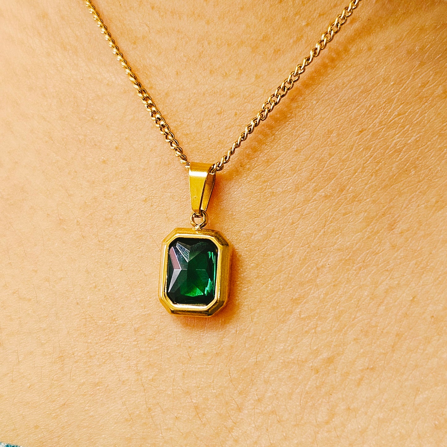 Stainless steel anti-tarnish rectangle green