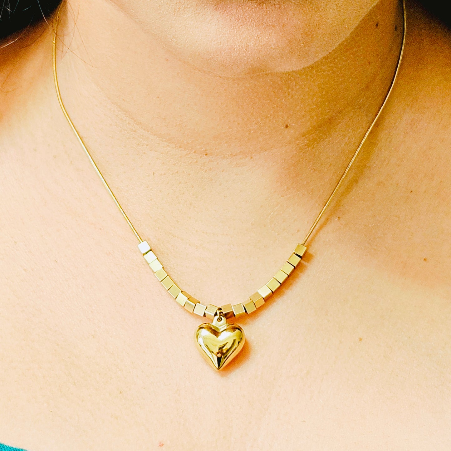 Stainless steel anti-tarnish heart pendant