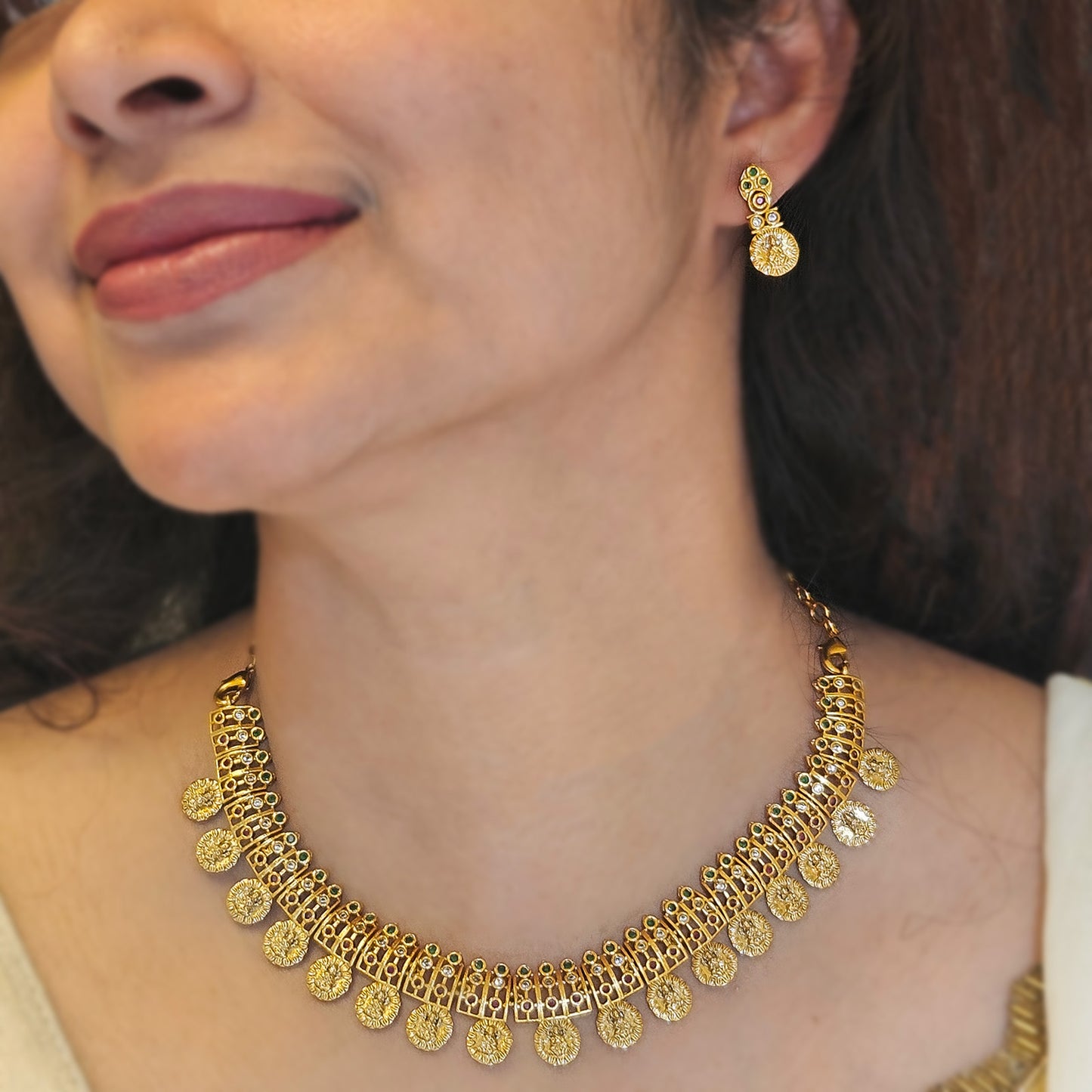 Lakshmi necklace gold finish Premium quality