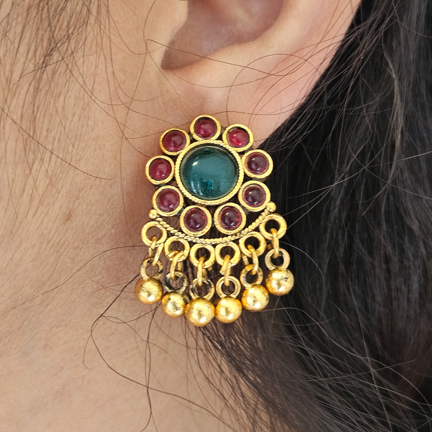 Choker Traditional ruby and green