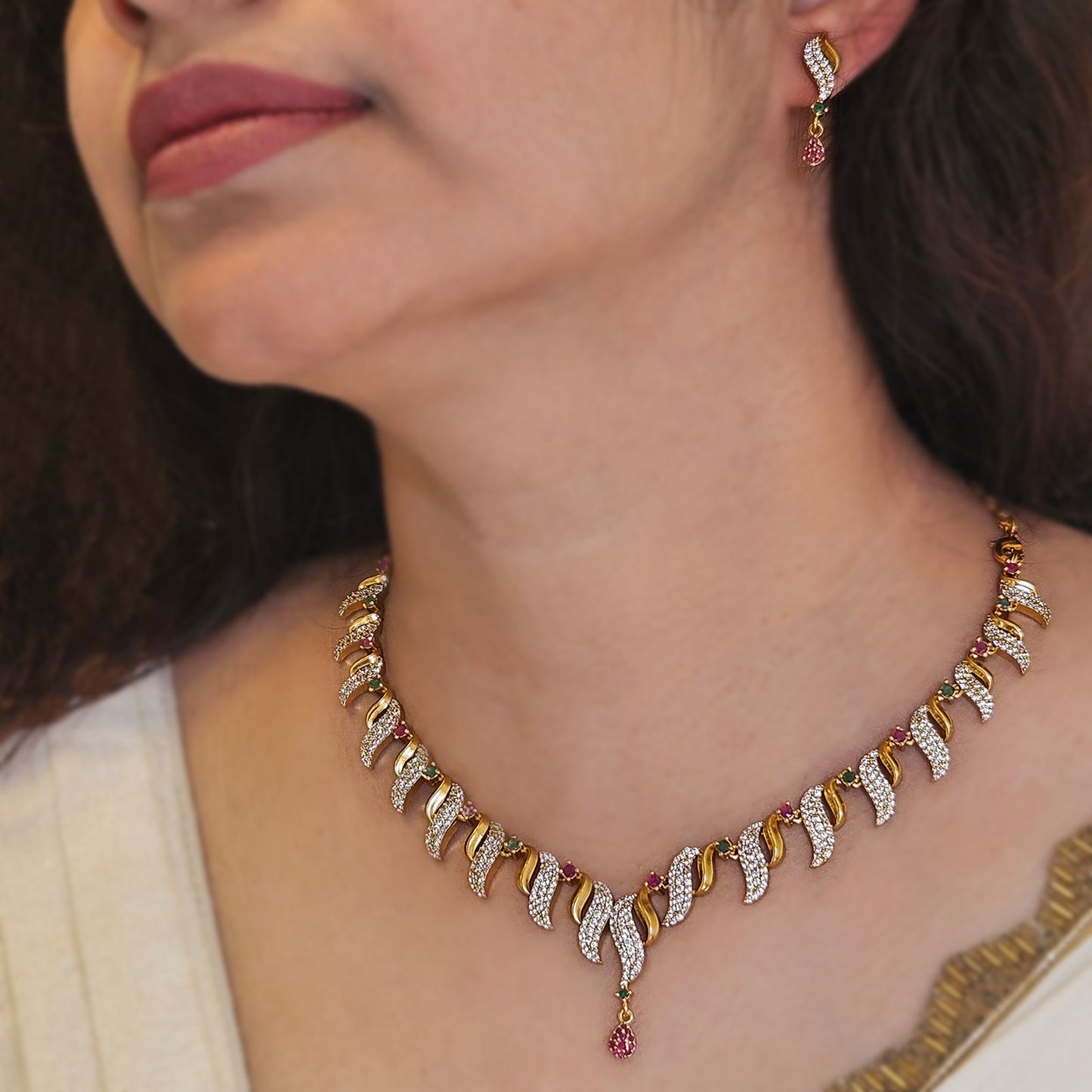 AD stone necklace Premium quality