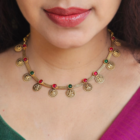 Necklace coin Laksmi
