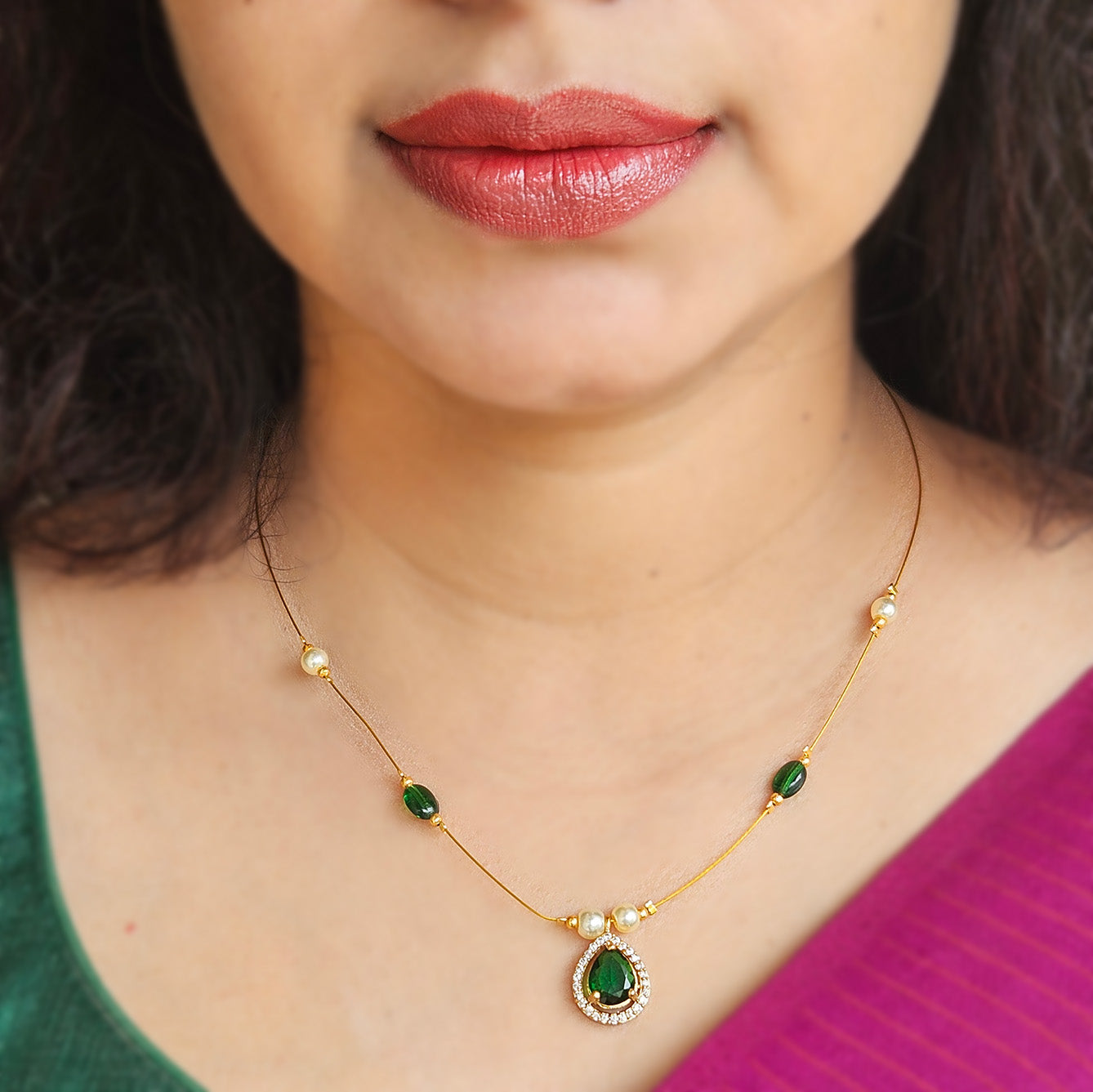 Invisible AD stone pendant