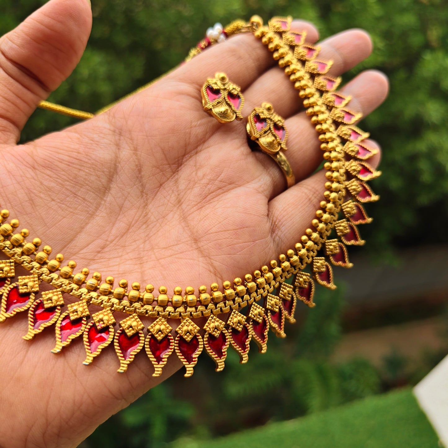 Necklace set Palakka Red