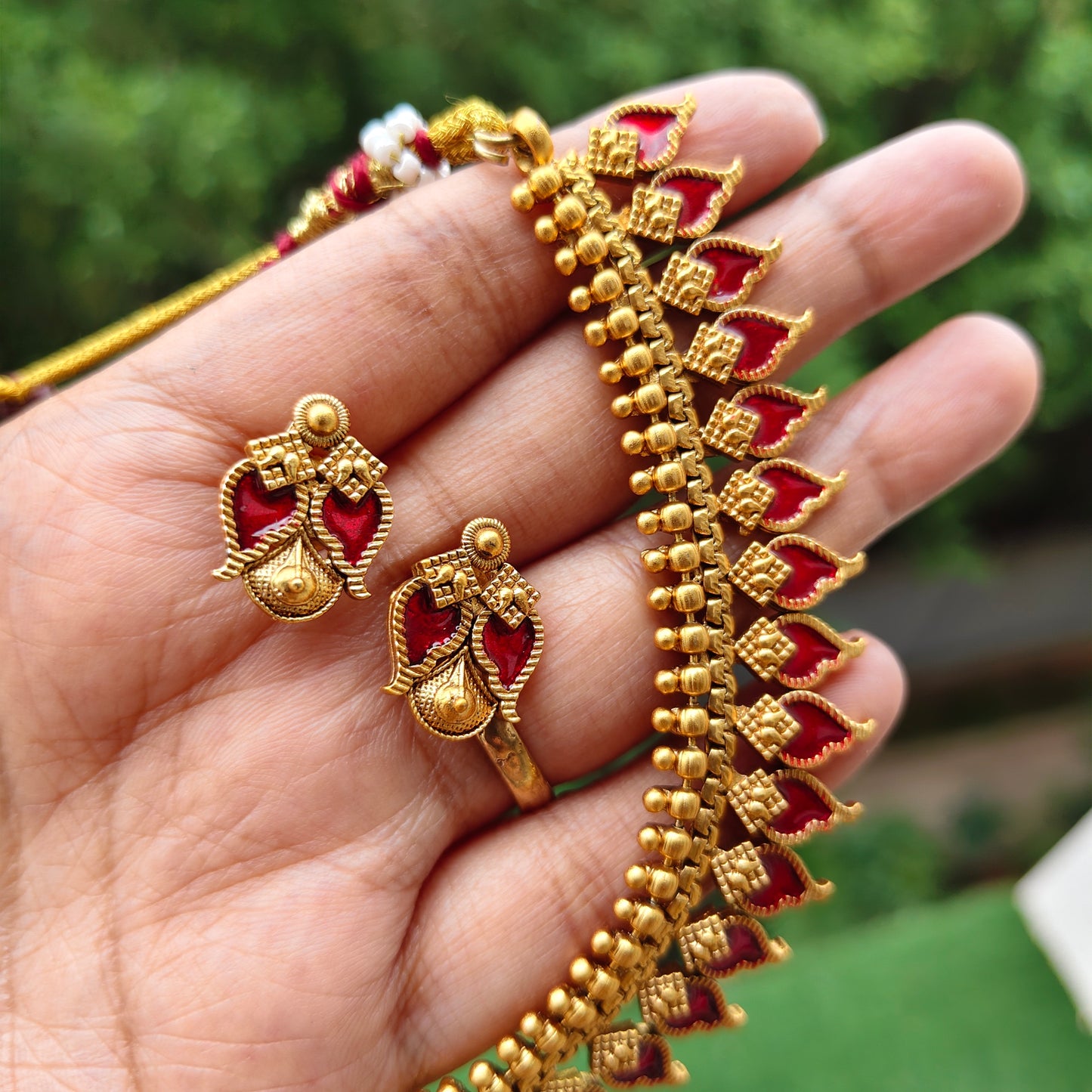 Necklace set Palakka Red