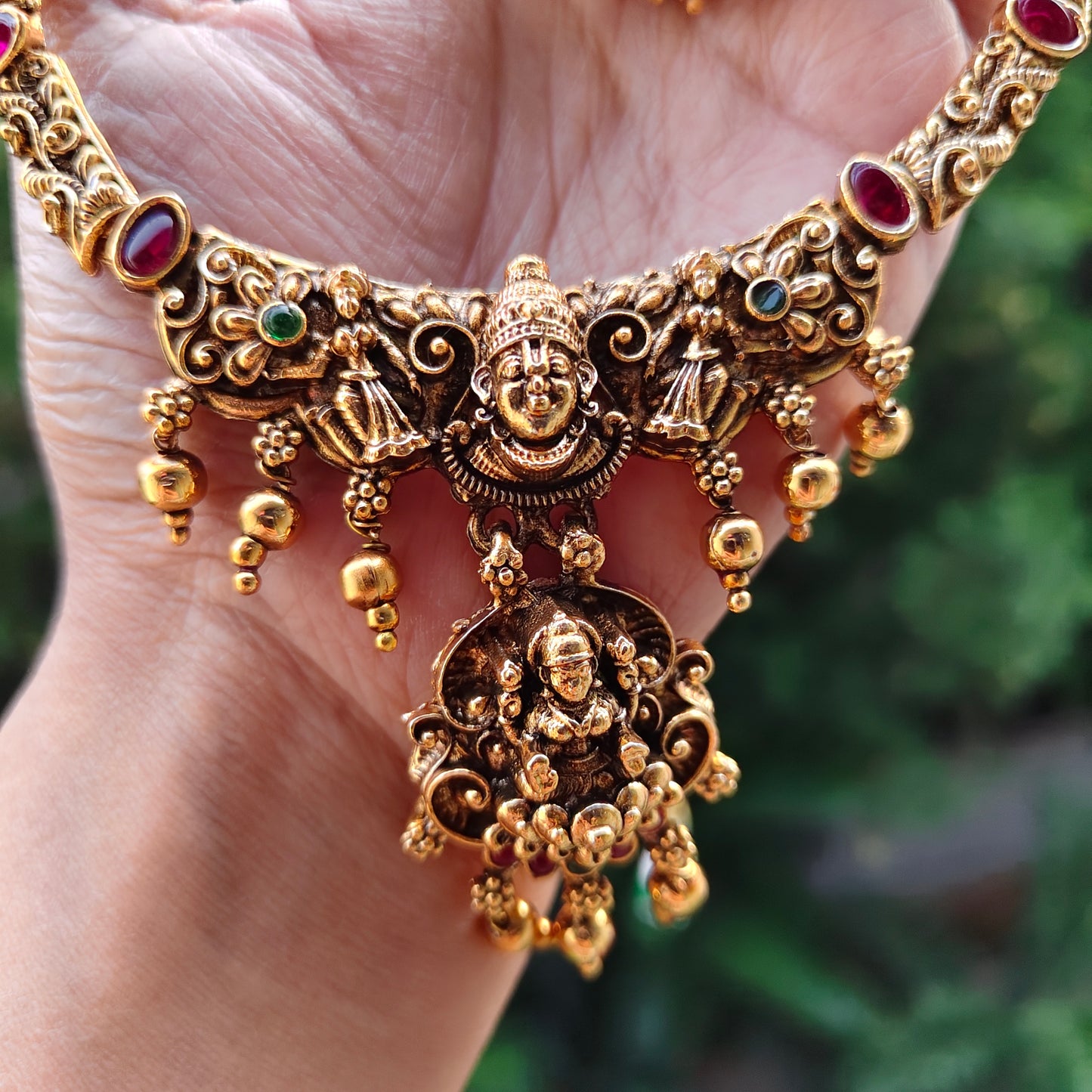 Necklace set Lakshmi design antique finish