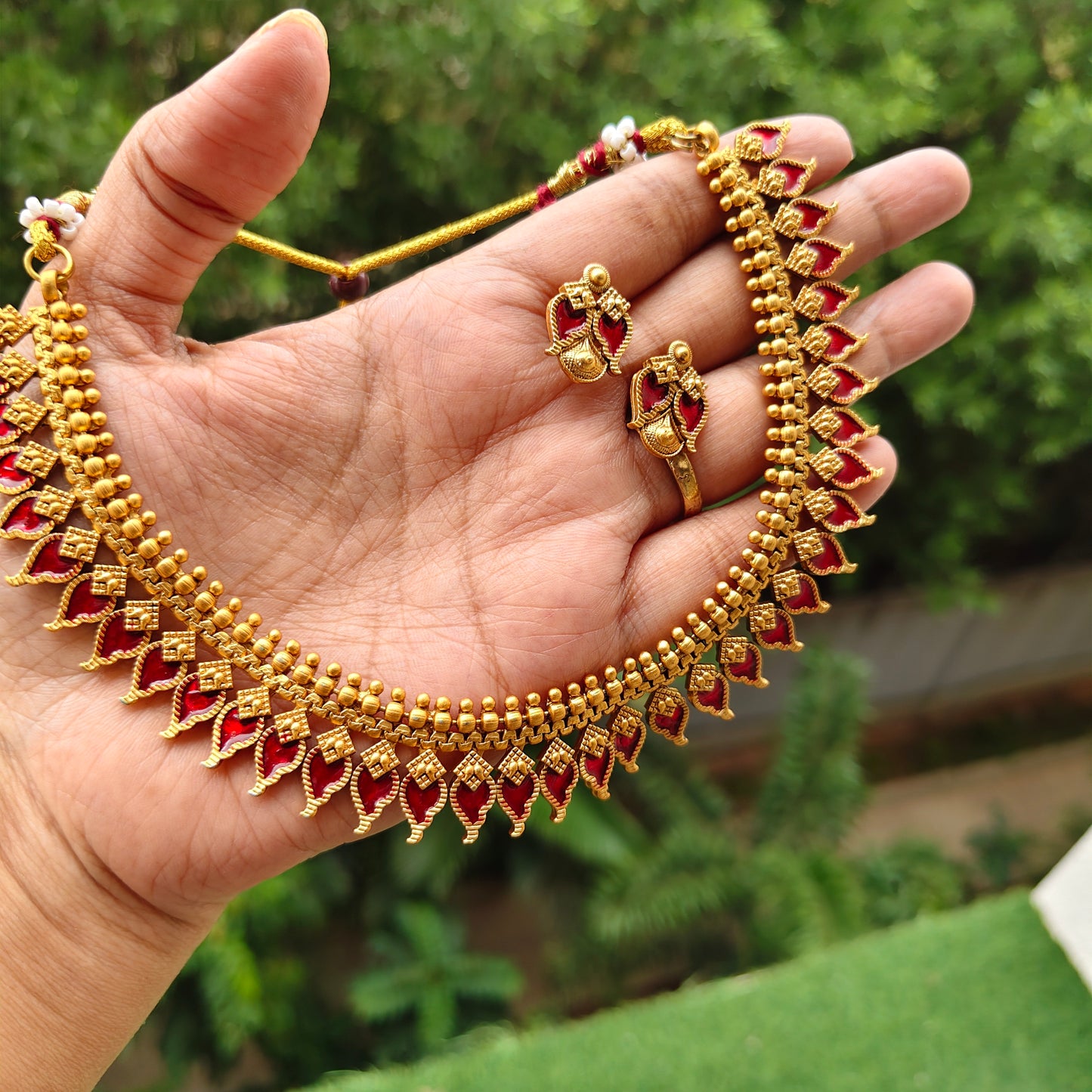 Necklace set Palakka Red