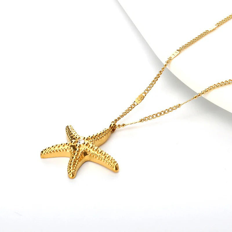 Stainless steel Anti tarnish necklace with star pendant