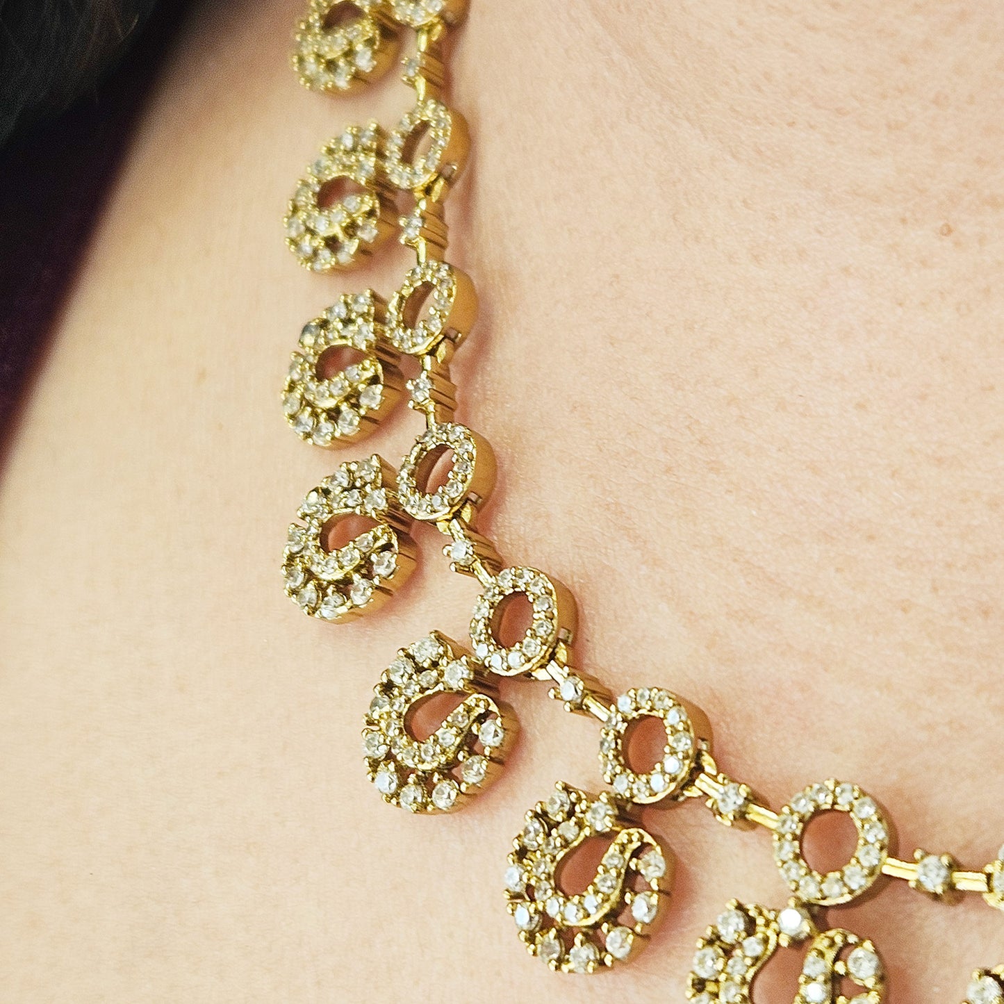 AD stone necklace - Victorian finish
