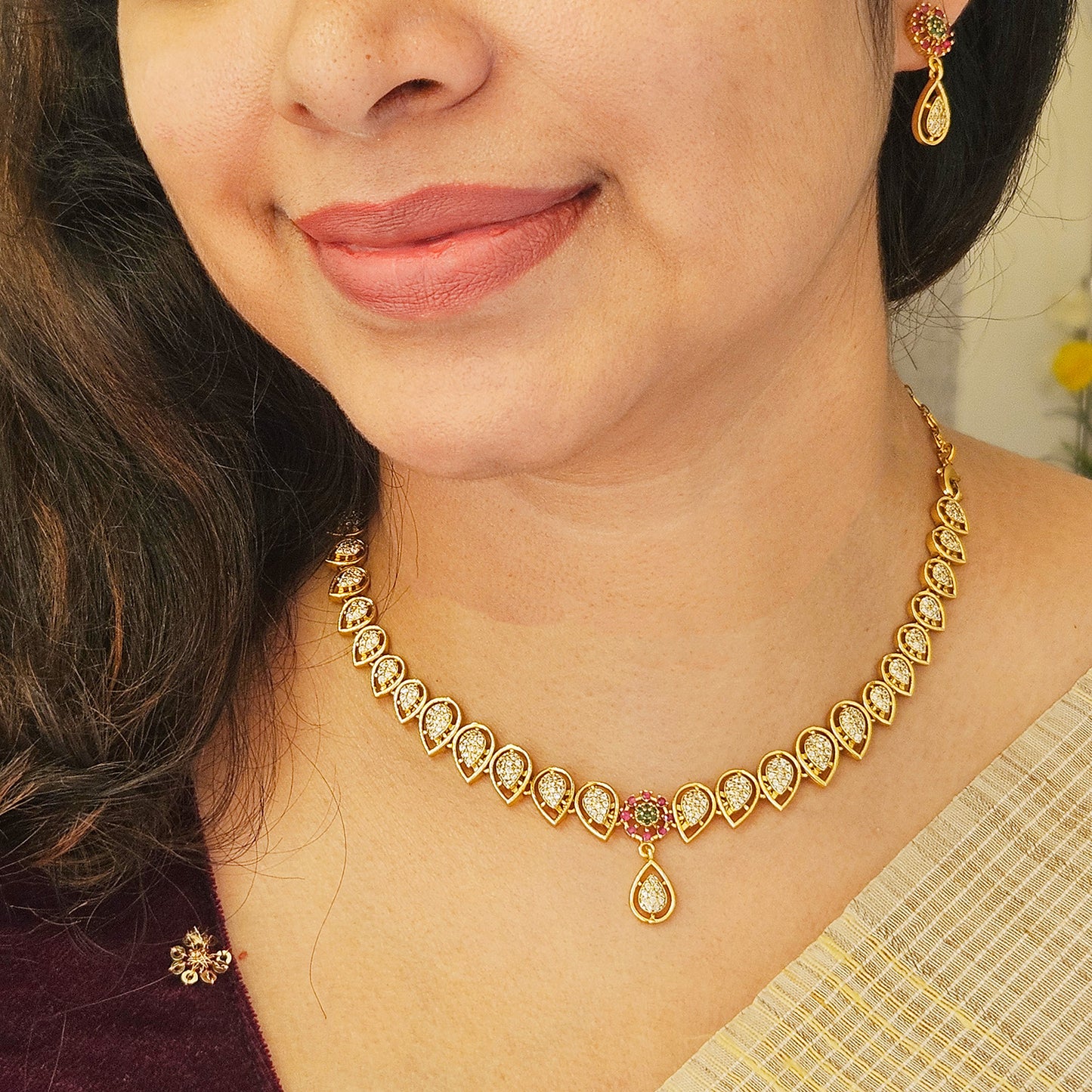 AD stone necklace set