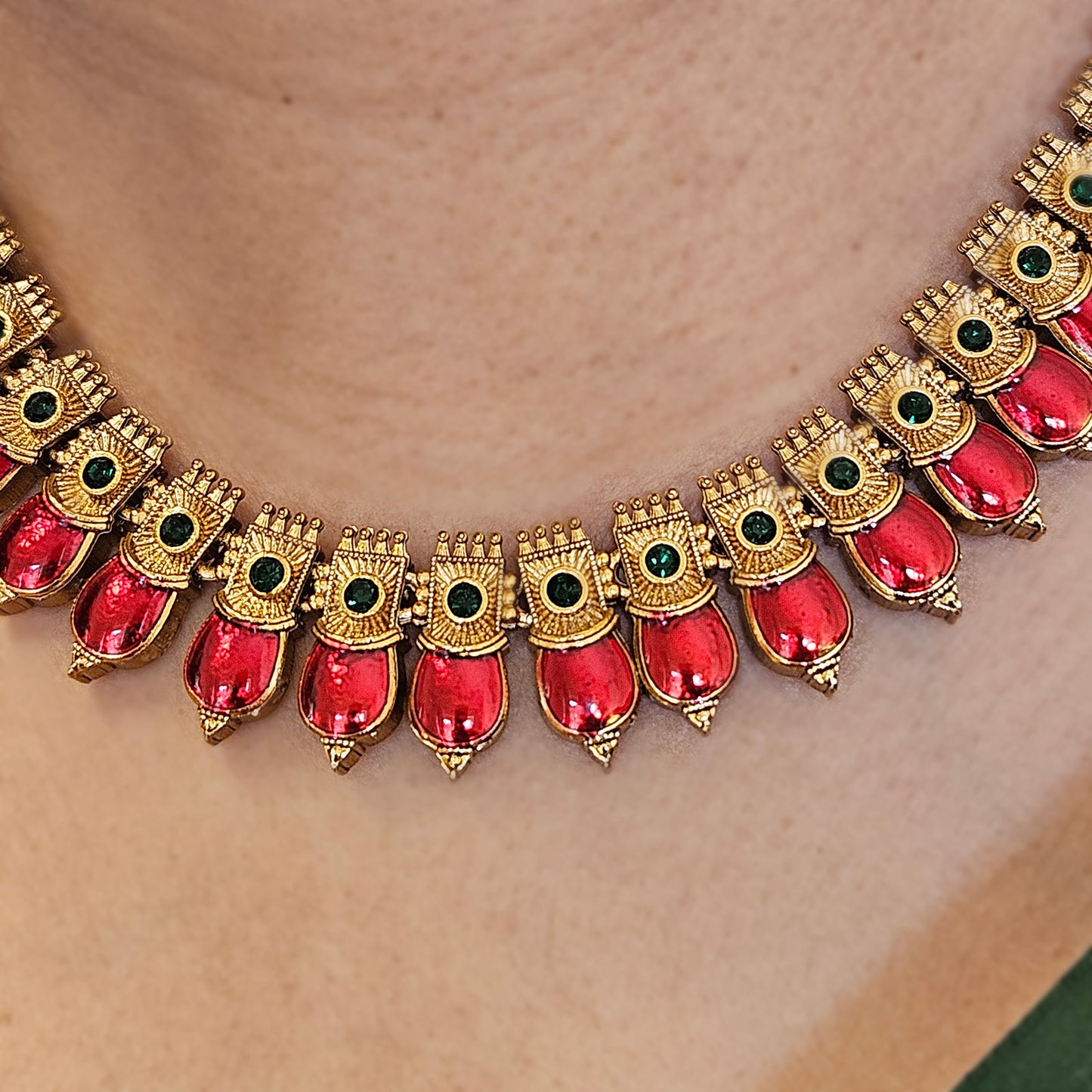 Nagapadam necklace red