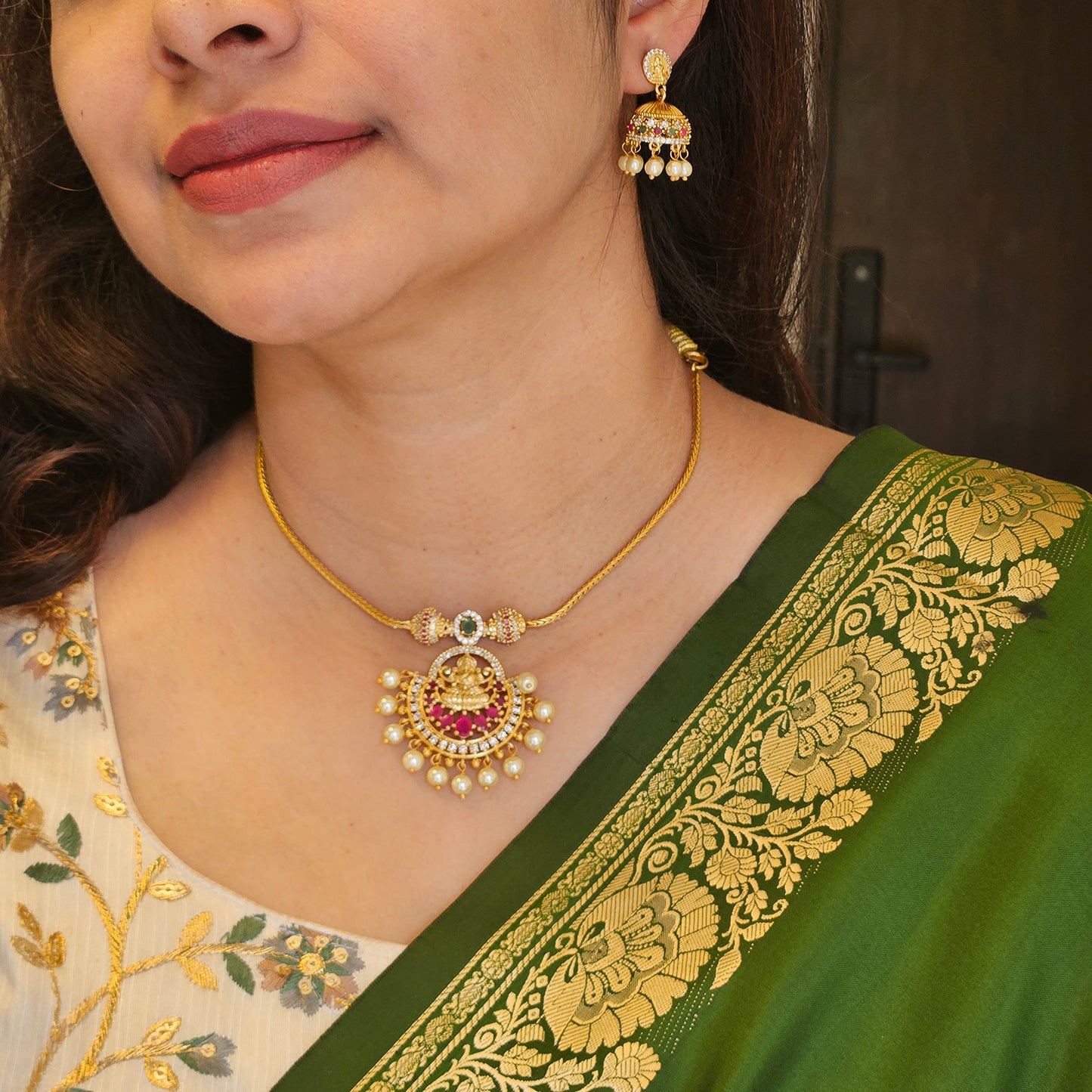 Attige Lakshmi Premium quality with Jhumkas